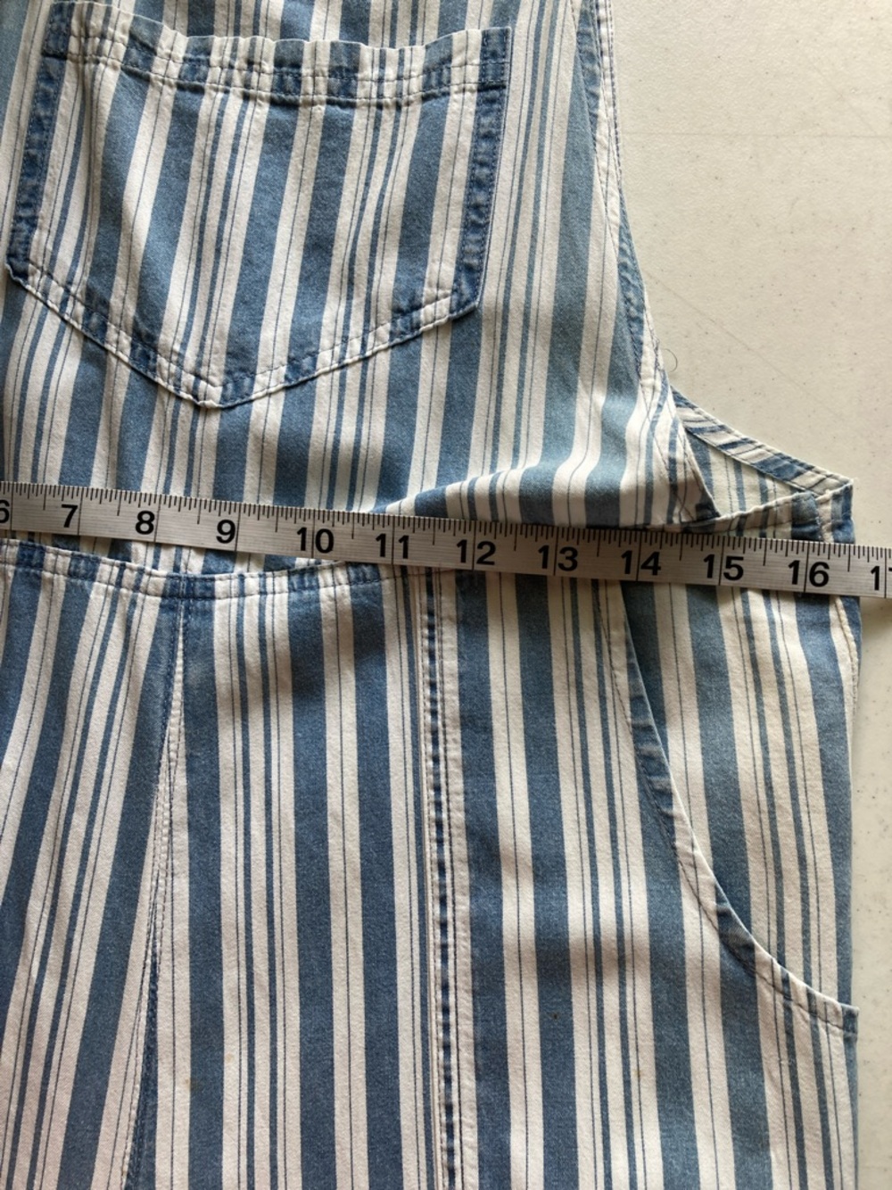 Billy T Striped Blue & White Women's Cotton Overalls Jumpsuit - Picture 8 of 11